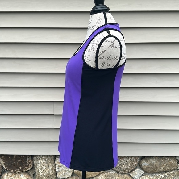 Zuzuzen Active High Performance Racerback Tank - Black/Purple - Picture 6 of 10